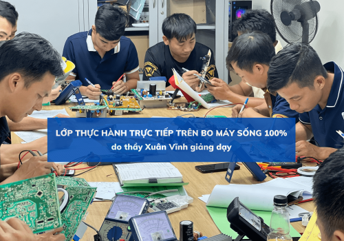 Lớp thực hành trên máy sống, sửa chữa các Pan bệnh thực tế trên 5 dòng máy phổ thông